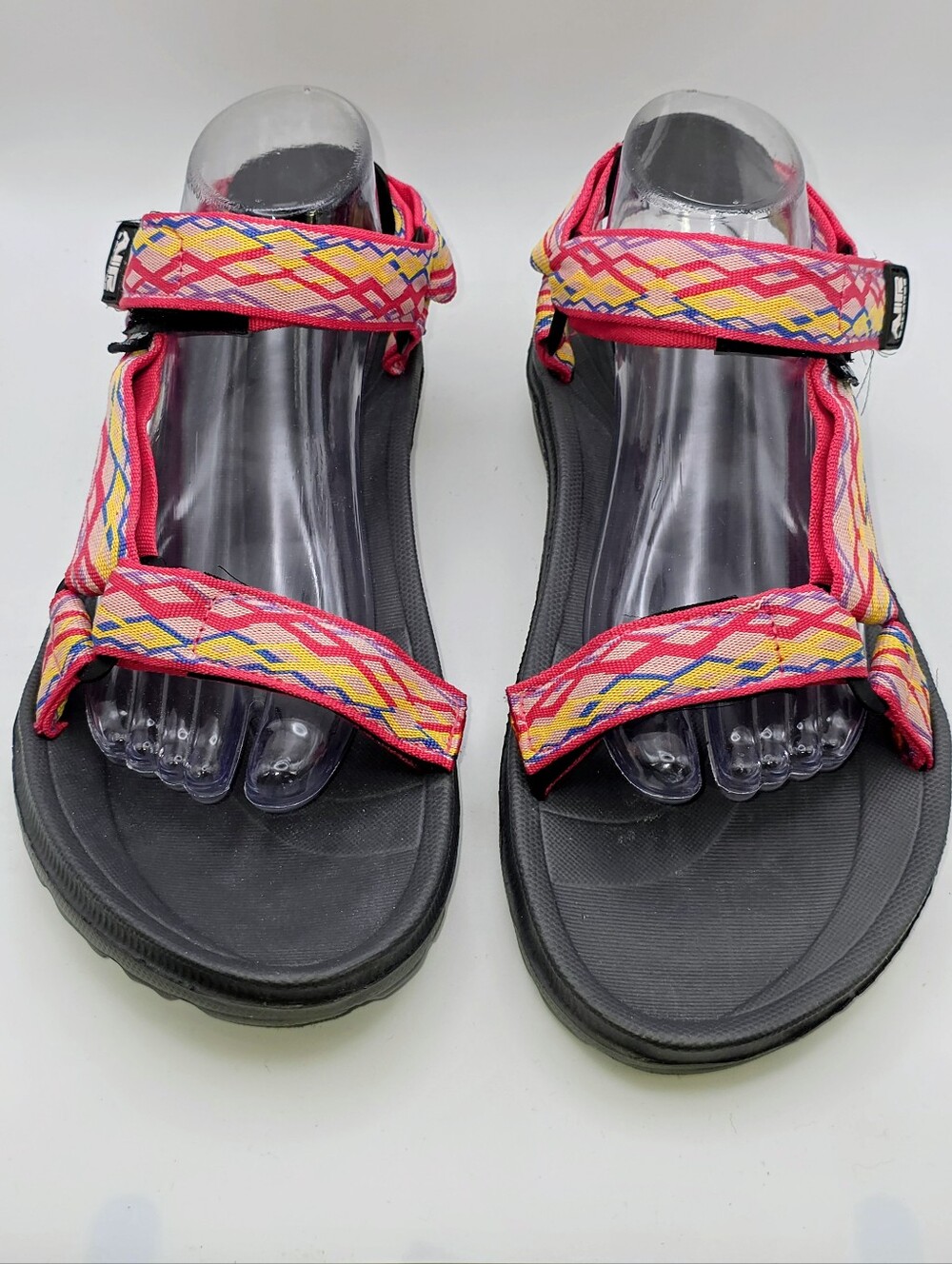 Air Balance Pink Tribal Print Velcro Sandals (Size 11)